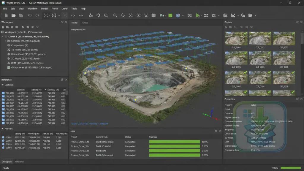 Agisoft Metashape Professional Versão Completa Interface image screenshot