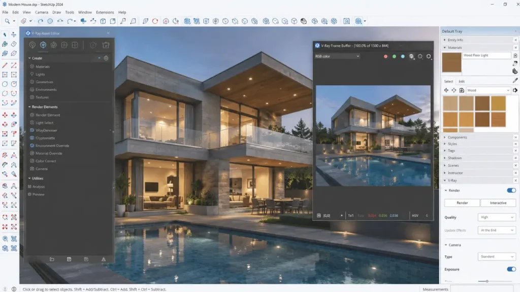 Chaos V-Ray para SketchUp Crackeado Interface